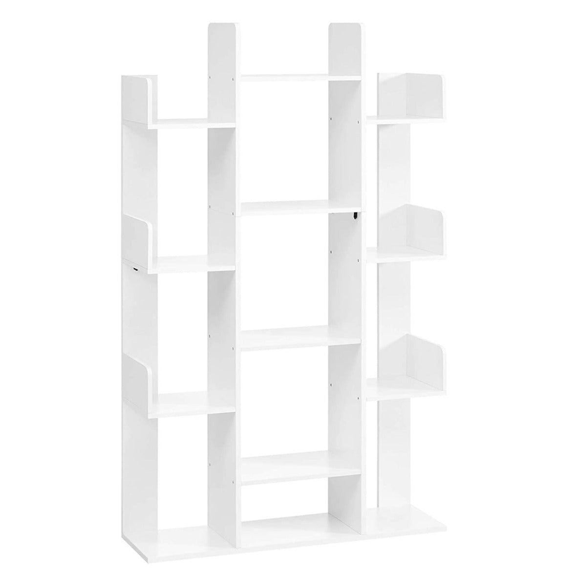 foto del prodotto scaffale ad albero libreria con contenitore 13 scomparti 86 x 25 x 140 cm con angoli arrotondati e bordi bianchi 12 0001464