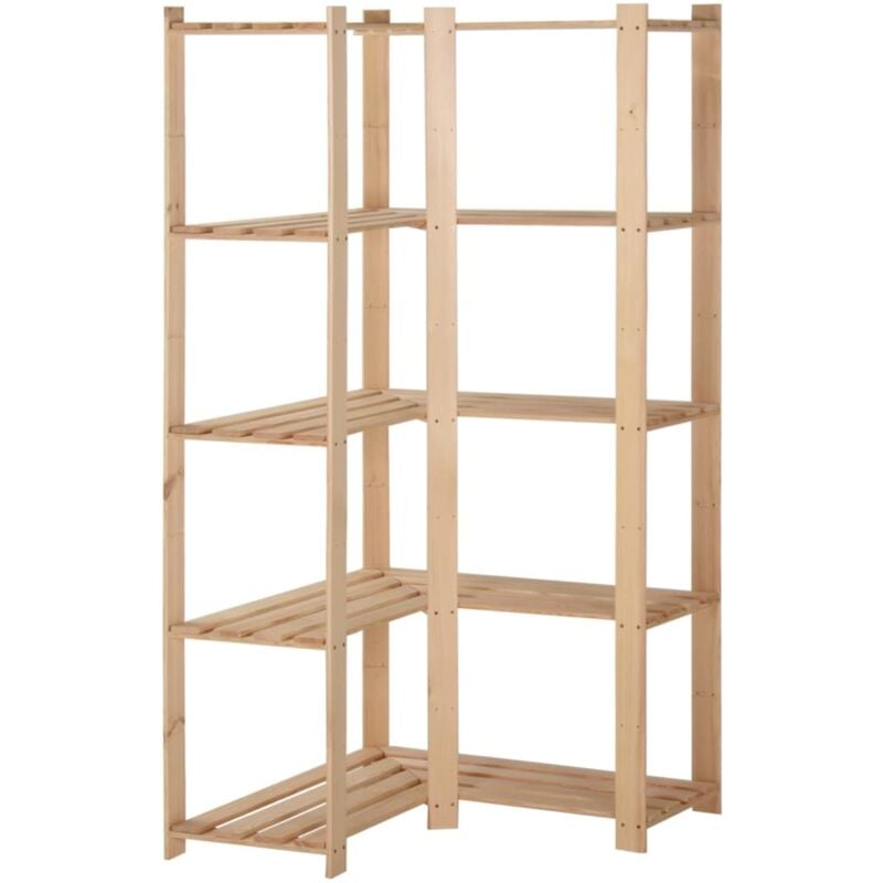 foto del prodotto scaffale ad angolo 5 livelli 82,5x82,5x170 cm massello di pino vidaxl