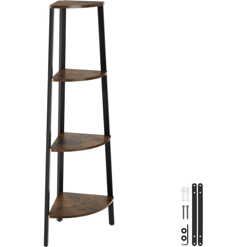 foto del prodotto scaffale ad angolo newbridge 34 x 34 x 125 cm scaffale ad angolo con 4 ripiani, scaffale angolare, scaffale in altezza