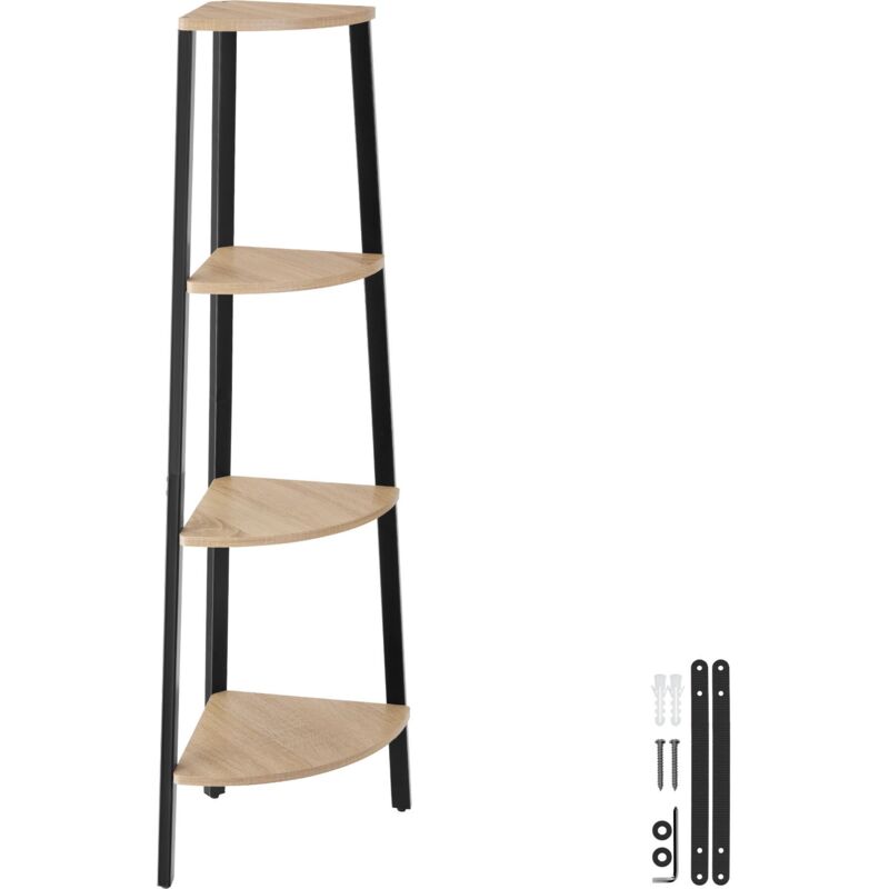 foto del prodotto scaffale ad angolo newbridge 34 x 34 x 125 cm scaffale ad angolo con 4 ripiani, scaffale angolare, scaffale in altezza