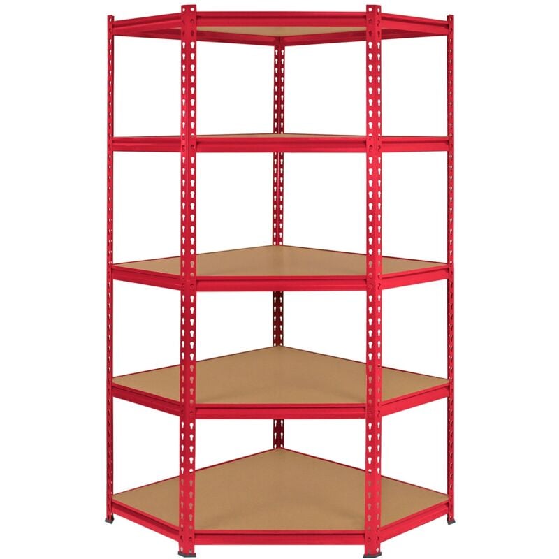 foto del prodotto scaffale ad angolo z rax in acciaio senza bulloni rosso 90cm x 45cm x 183cm monster racking