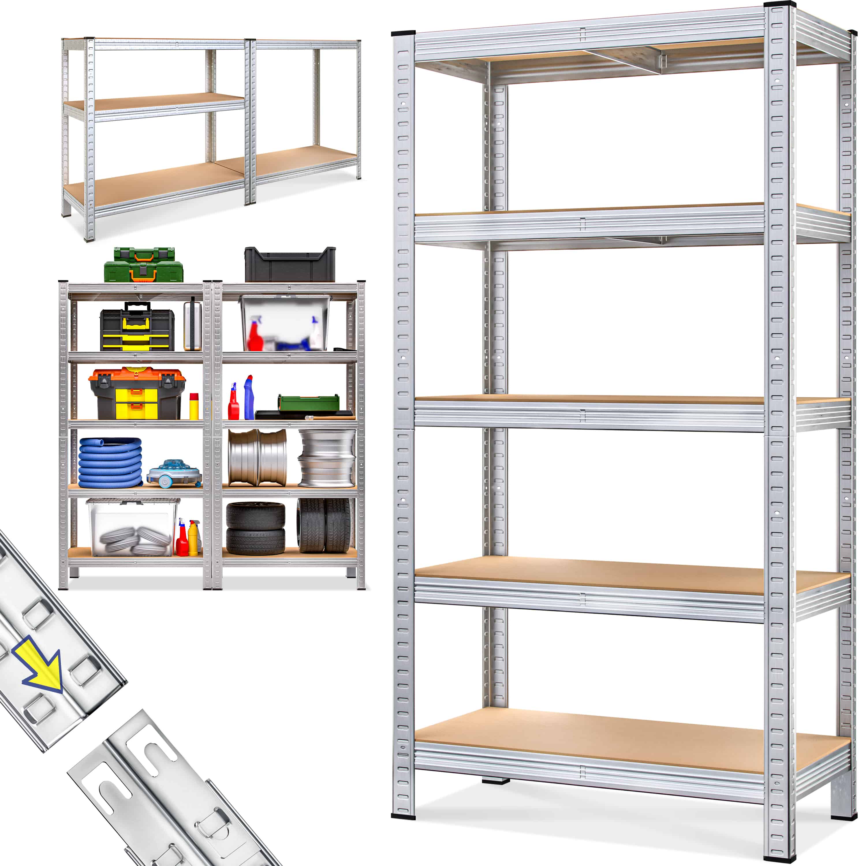 foto del prodotto scaffale alta portata 350kg metallo 170x75x30cm