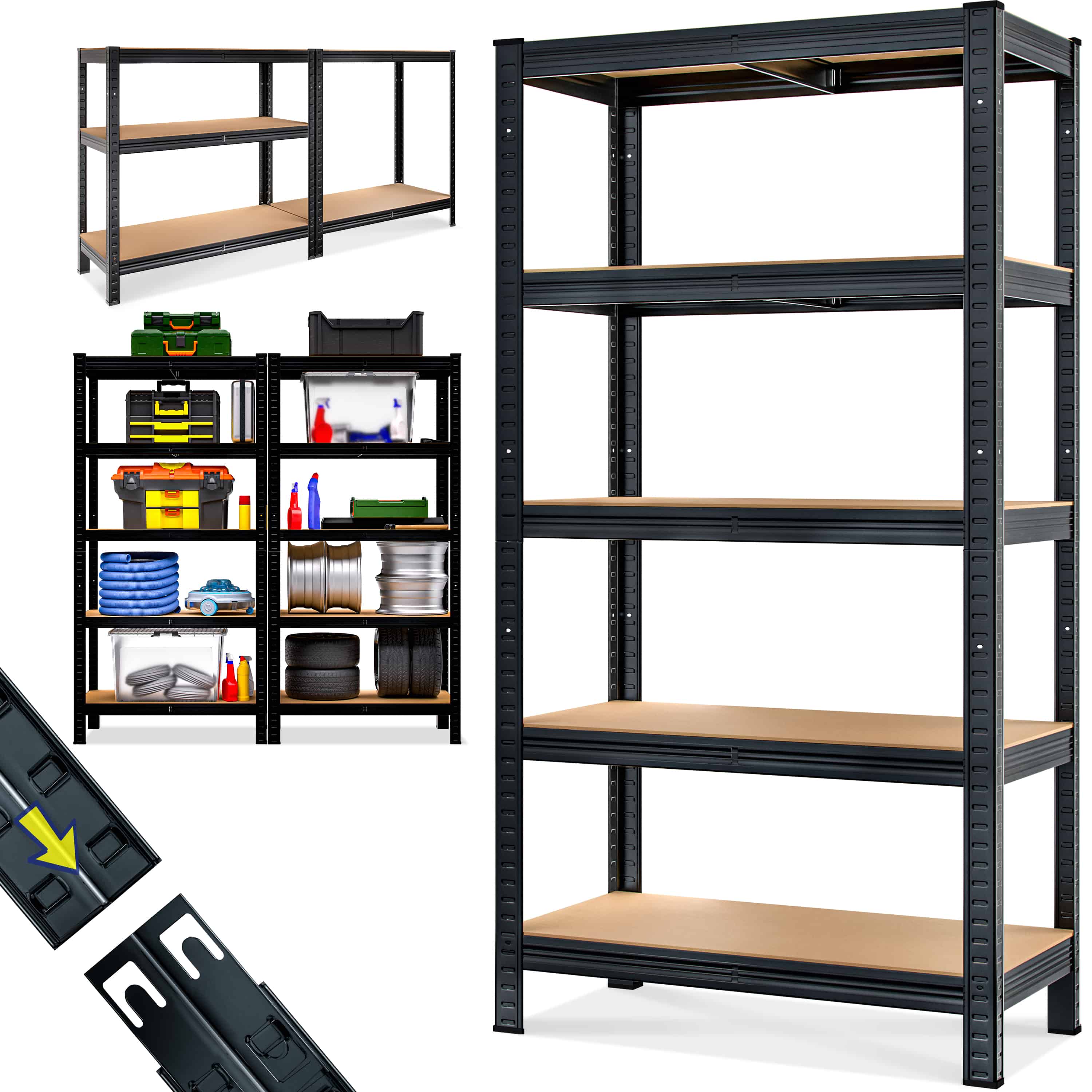 foto del prodotto scaffale alta portata 875kg nero 180x90x40cm