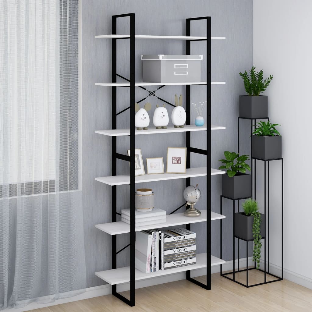 foto del prodotto scaffale alto bianco 100x30x210 cm in legno massello di pino cod mxl 18976