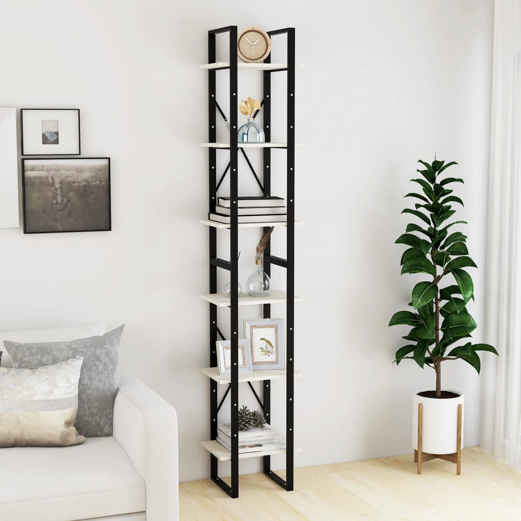 foto del prodotto scaffale alto bianco 40x30x210 cm in legno massello di pino cod mxl 22838