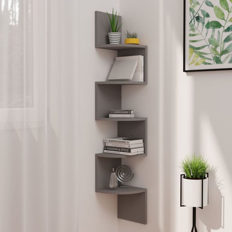 foto del prodotto scaffale angolare a muro ideale per qualsiasi stanza design moderno vari colori colore grigio