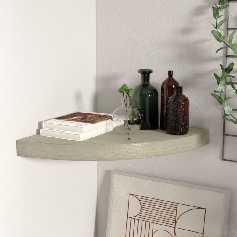 foto del prodotto scaffale angolare a parete 35x35x3 8 cm in legno disponibile in vari colori colore marrone