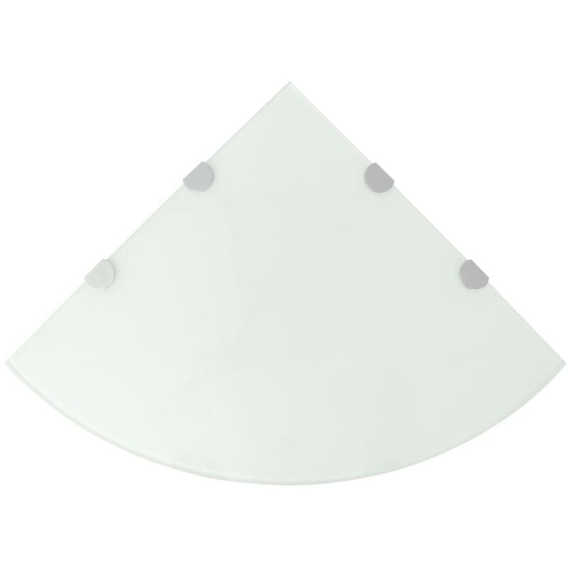 foto del prodotto scaffale angolare con supporto cromato e vetro bianco vari dimensioni modello bianco 45x45 cm