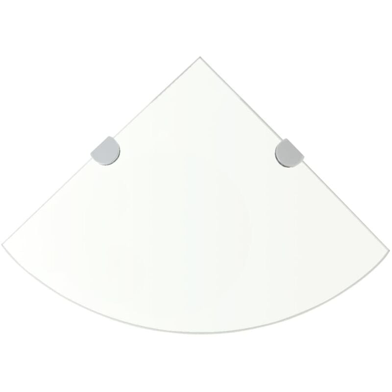 foto del prodotto scaffale angolare con supporto cromato e vetro chiaro vari dimensioni dimensioni 35x35 cm