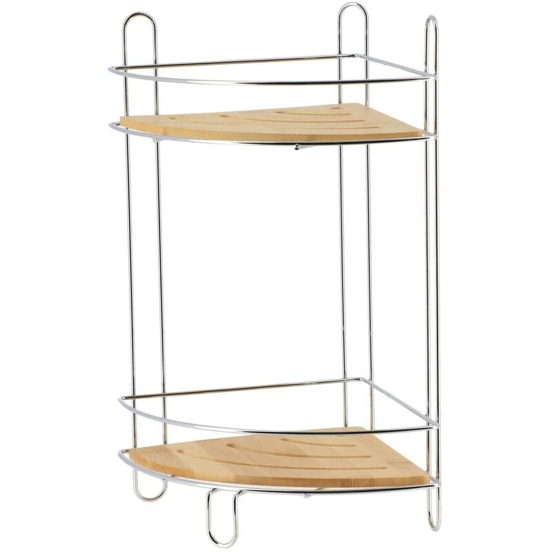 foto del prodotto scaffale angolare in filo di bamb a 2 livelli bamb cromato tendance