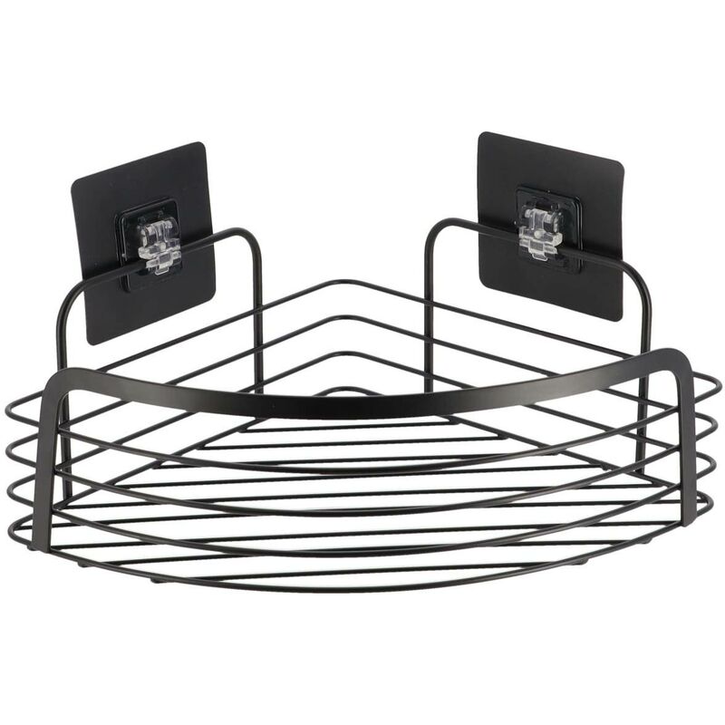 foto del prodotto scaffale angolare in metallo verniciato su scheda adesiva 3 m nero opaco tendance