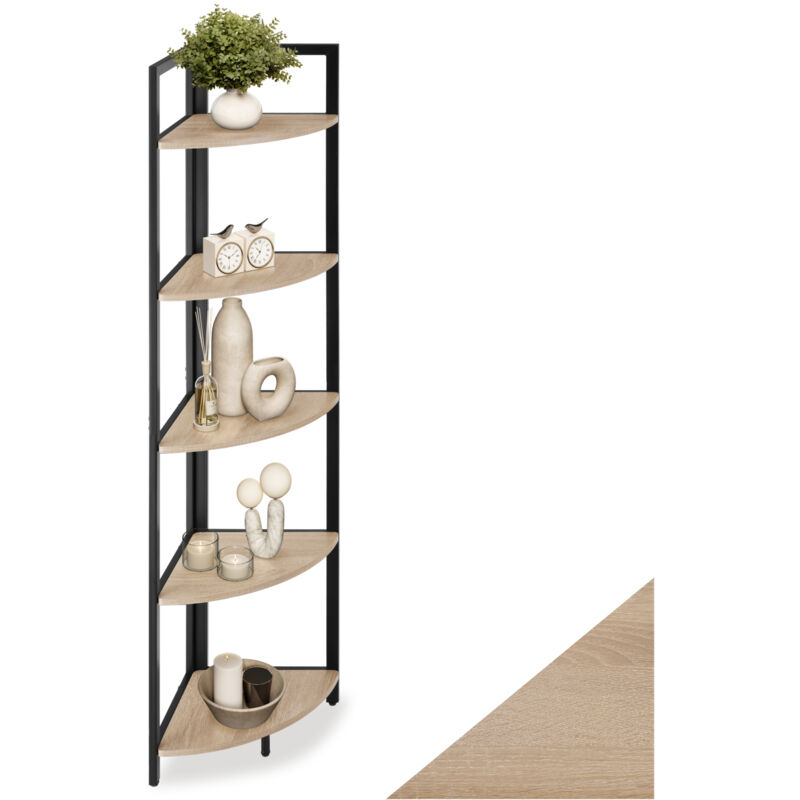 foto del prodotto scaffale angolare stile industriale 30x30x150 legno chiaro