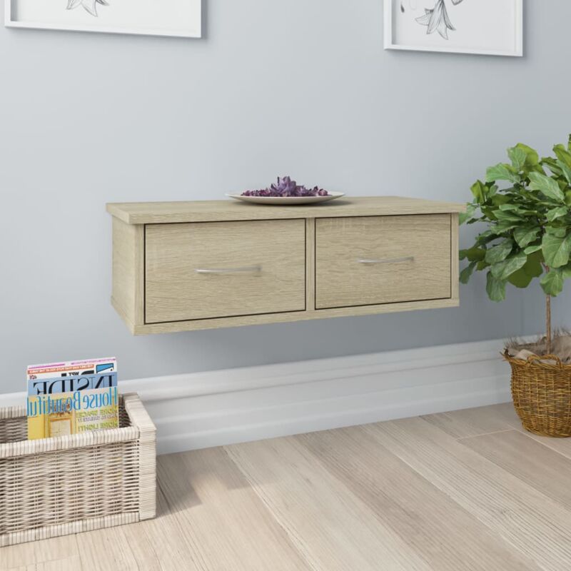 foto del prodotto scaffale cassetti parete rovere sonoma 60x26x18,5cm multistrato vidaxl