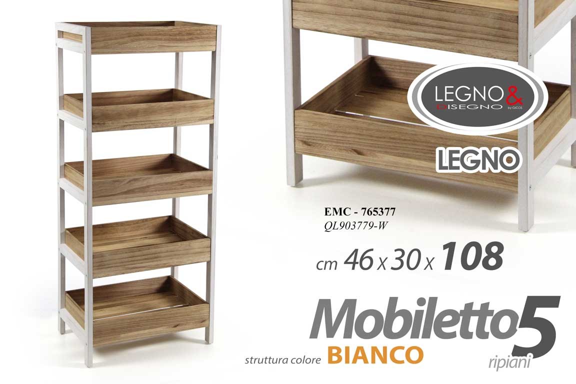 foto del prodotto scaffale cinque ripiani cm 46 x 30 x 108 h