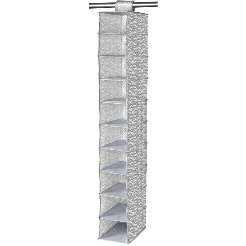 foto del prodotto scaffale con 10 scomparti, motivo a ventaglio in tessuto non tessuto h128 cm