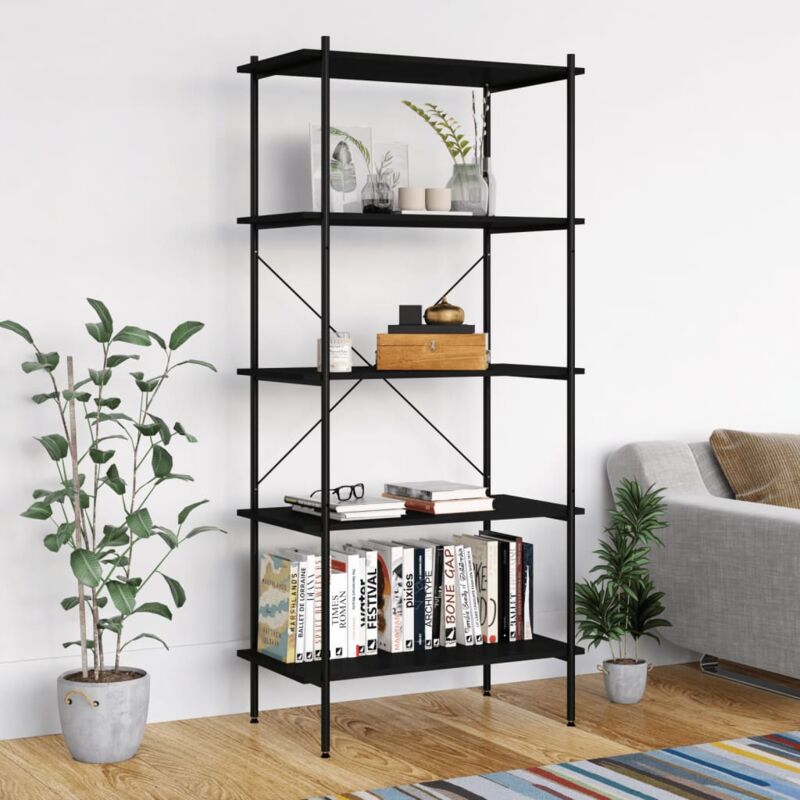 foto del prodotto scaffale con 5 mensole nero 80x40x163 cm vidaxl 584674