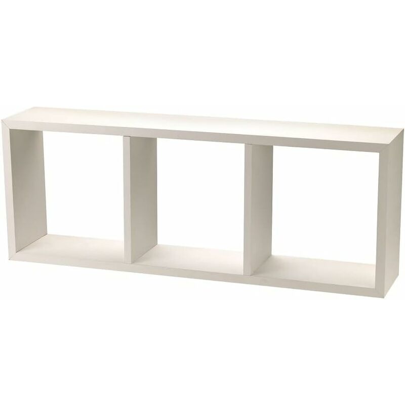 immagine 0 del prodotto scaffale cubo 3 ripiani cm 30x80x15 in mdf bianco cartone da 3 pezzi king home