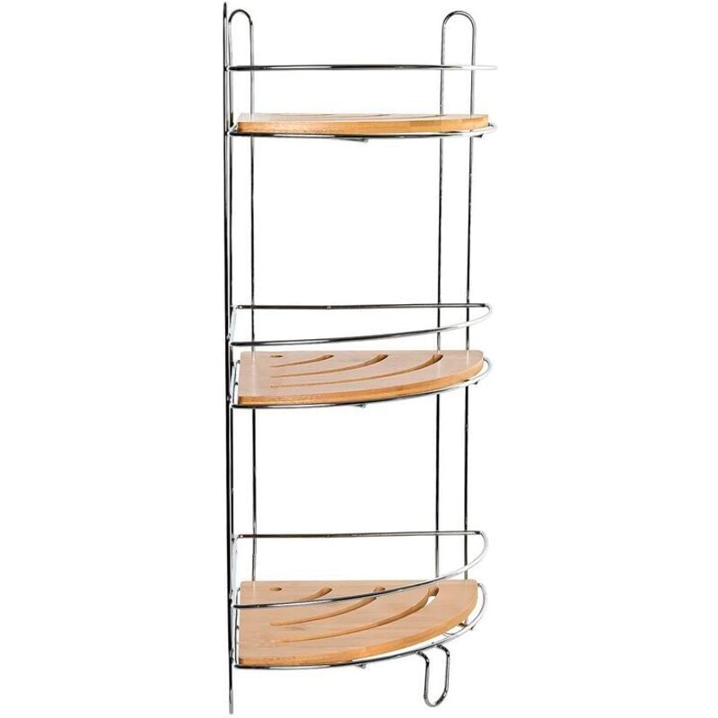 foto del prodotto scaffale da bagno dkd home decor bamb alluminio metallo cromato inossidabile naturale 19,5 x 19,5 x 47 cm
