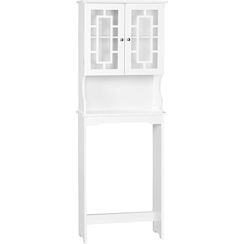 foto del prodotto scaffale da bagno sopra wc armadio portaoggetti per lavatrice, scaffale salvaspazio da bagno, armadietto con 2 ante, di legno, 170,5x60x21,5 cm