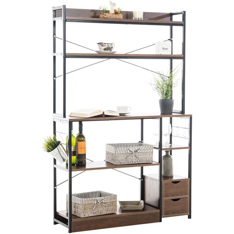 foto del prodotto scaffale da cucina con mensole fehring noce