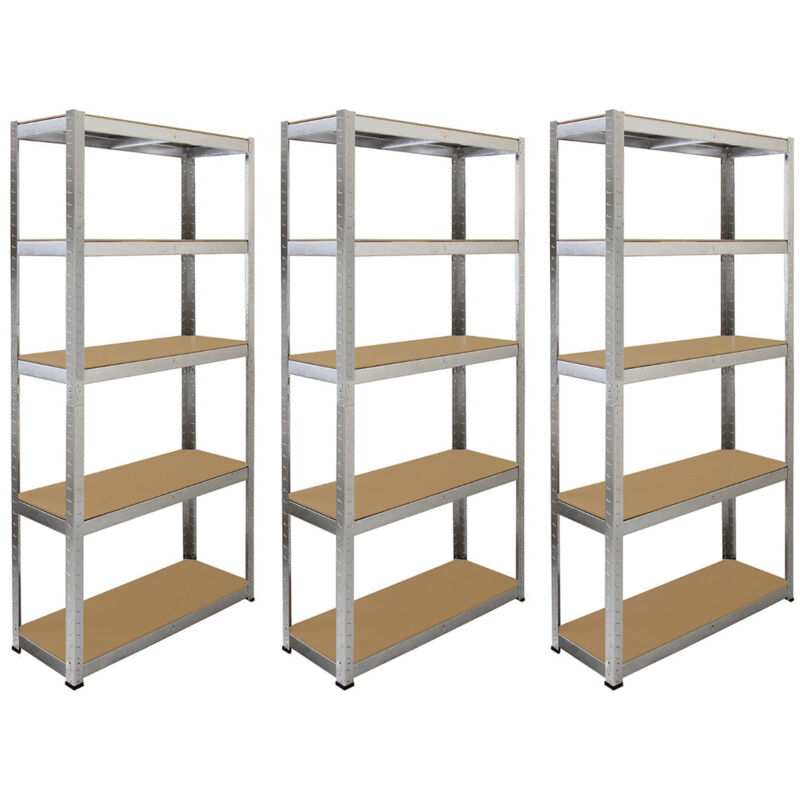 foto del prodotto scaffale da garage ad incastro galwix scaffali per garage scaffalature officina in acciaio galvanizzato e mdf senza bulloni mensole per garage 90cm