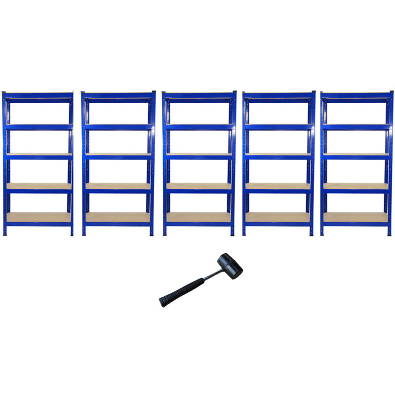 foto del prodotto scaffale da garage ad incastro t-rax scaffali per garage scaffalature officina in acciaio e mdf senza bulloni mensole per garage - blu - 75cm x 30cm