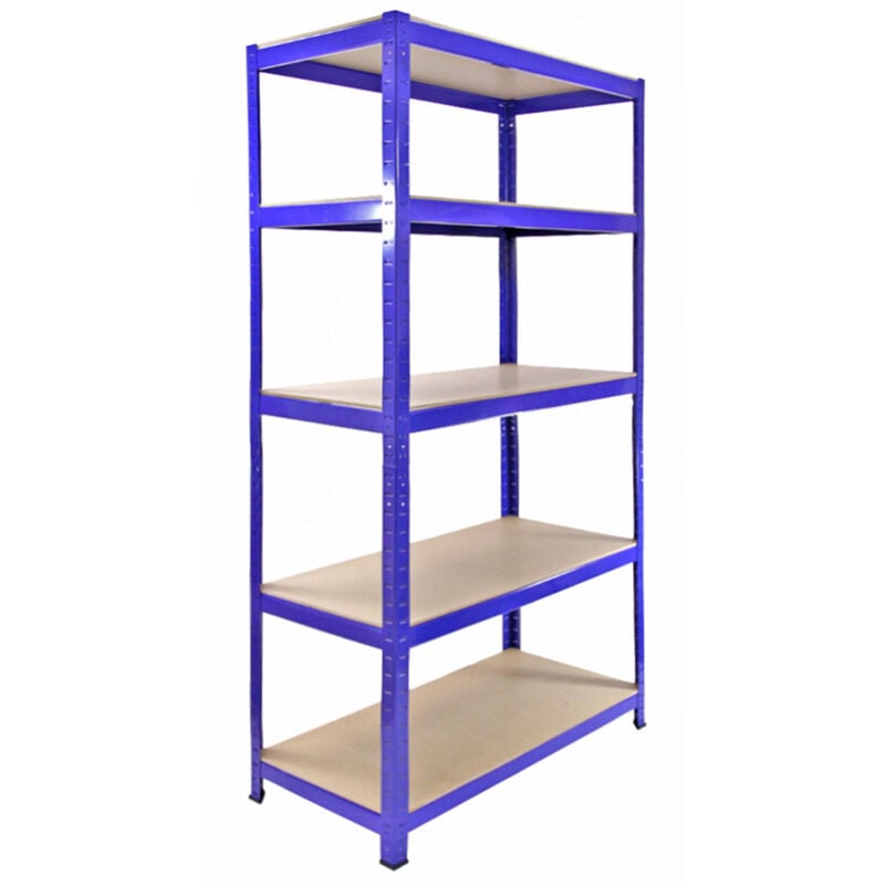 foto del prodotto scaffale da garage ad incastro t-rax scaffali per garage scaffalature officina in acciaio e mdf senza bulloni mensole per garage - blu - 90cm x 45cm