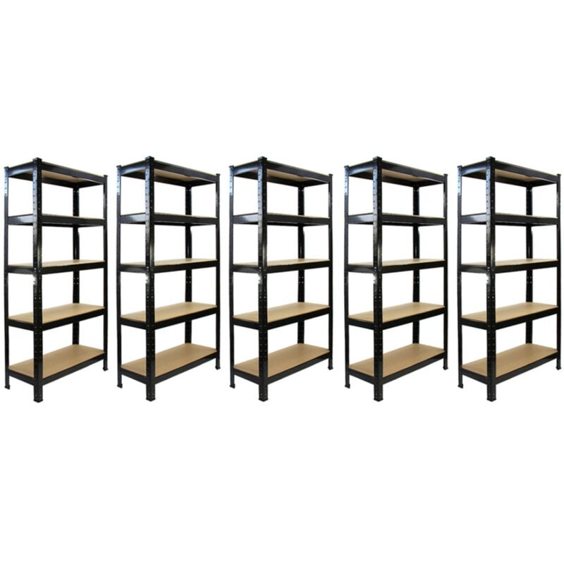 foto del prodotto scaffale da garage ad incastro t rax scaffali per garage scaffalature officina in acciaio e mdf senza bulloni mensole per garage nero 75cm x 30cm