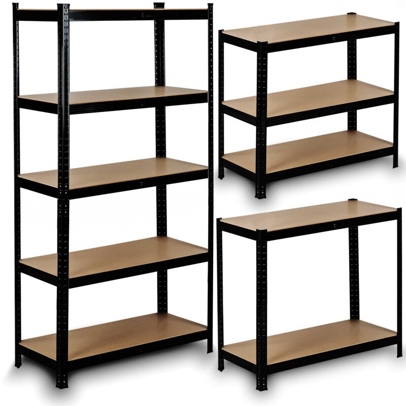foto del prodotto scaffale da magazzino in metallo 150 x 75 x 30 cm humberg hr 811 nero