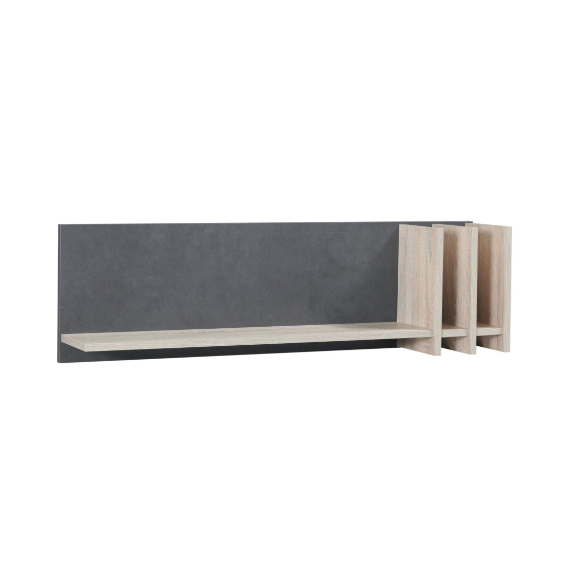 foto del prodotto scaffale da muro malmo 100 cm colore rovere chiaro e grigio cemento