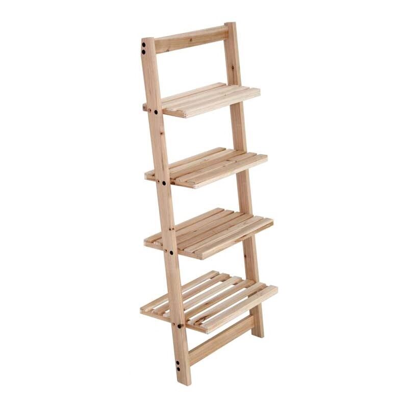 foto del prodotto scaffale da parete inclinato con 4 ripiani 42 x 26 x 100 cm colore naturale
