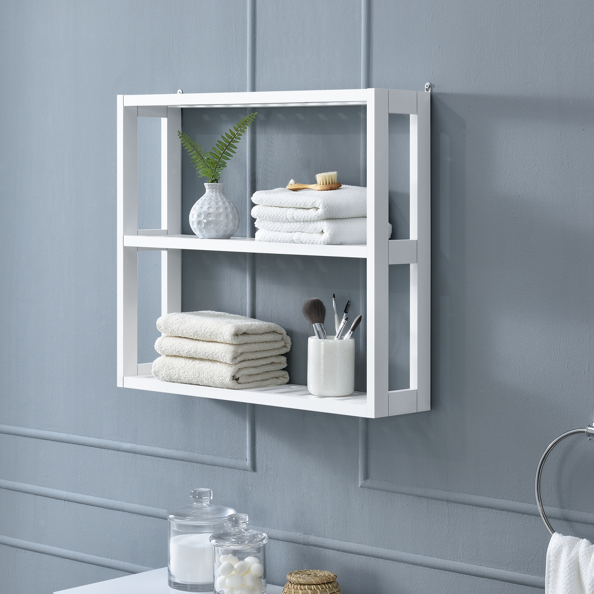 foto del prodotto scaffale da parete multiuso waterford a 3 ripiani 54 x 15 x 60 cm bianco en.casa 