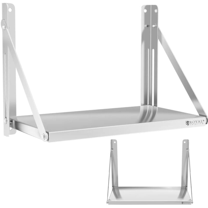 foto del prodotto scaffale da parete pieghevole in acciaio inox per ristorazione fino a 40 kg 60 x 30 cm