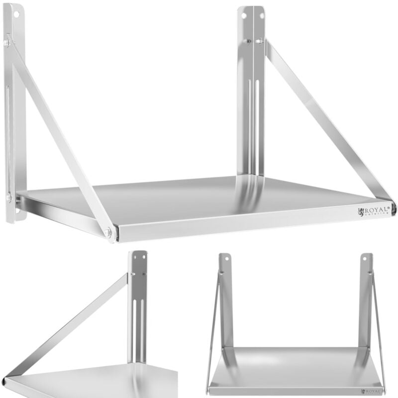 foto del prodotto scaffale da parete pieghevole in acciaio inox per ristorazione fino a 40 kg 60 x 45 cm