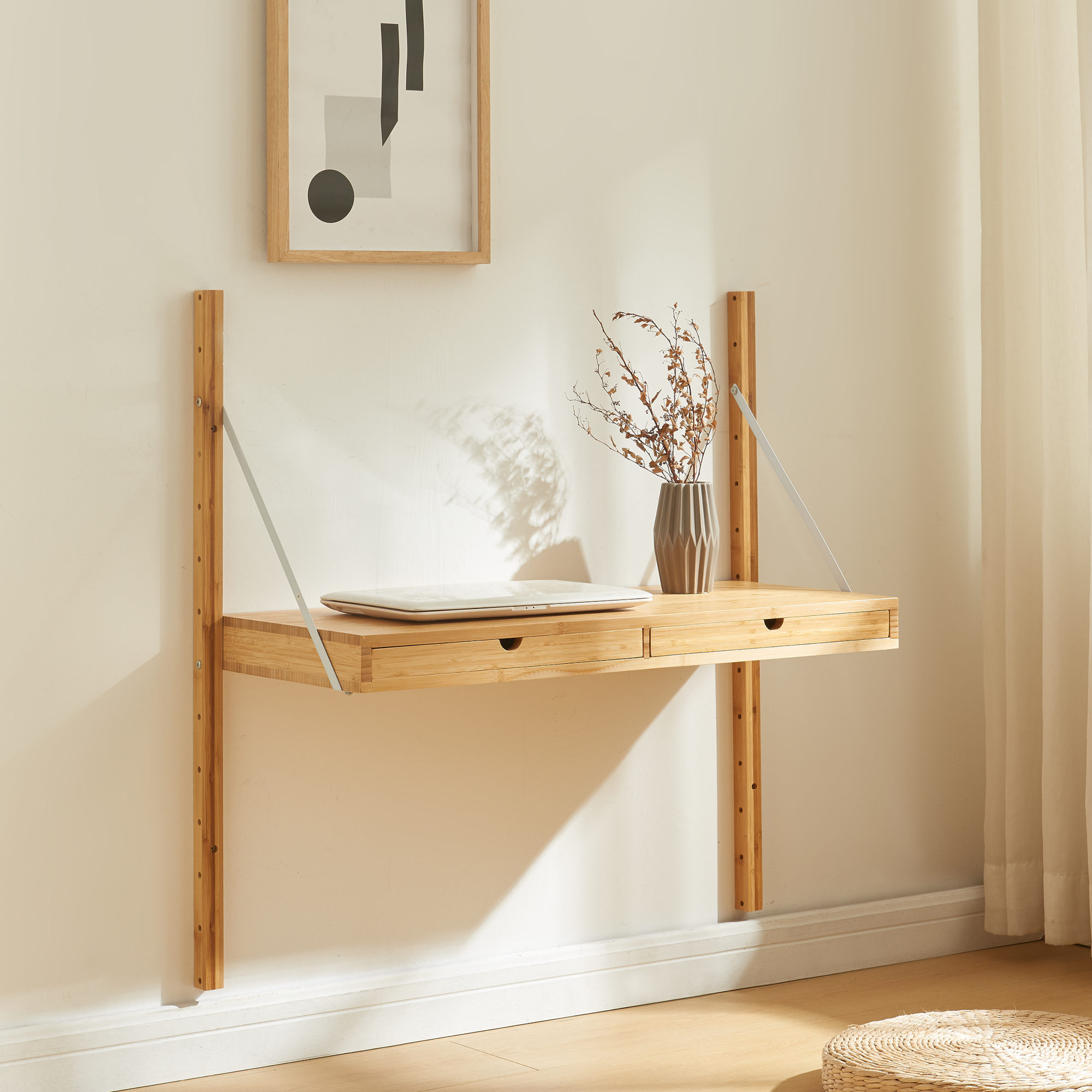foto del prodotto scaffale da parete tingvoll in bamb 85 x 85 x 36 cm naturale en.casa 