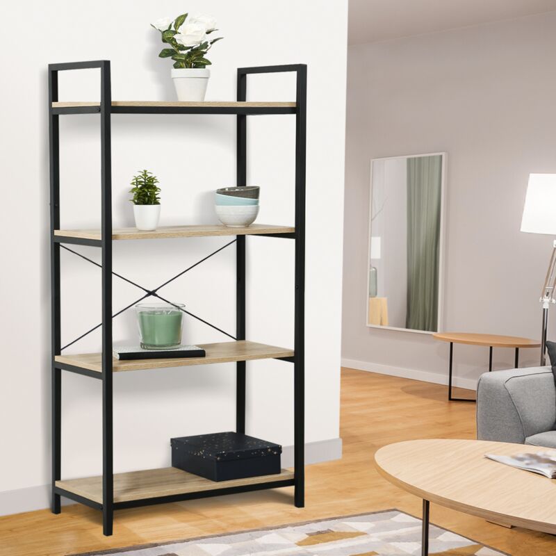 foto del prodotto scaffale di design industriale a 4 livelli 130 cm detroit