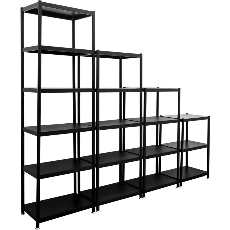 foto del prodotto scaffale divisorio 244x41x210 scaffale a gradini 3 6 livelli metallo nero