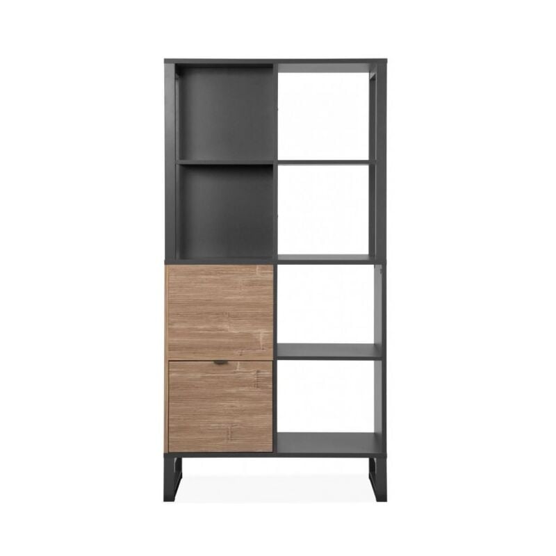 foto del prodotto scaffale divisorio 83.6 x 165 h bamboo e grigio antracite avellino