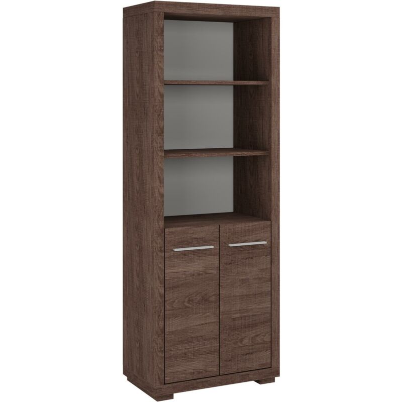 foto del prodotto scaffale fiomeri 124, santana quercia scuro, aperto, con porte, truciolare laminato, il numero di porte 0, numero di cassetti 0, 192x70x41cm