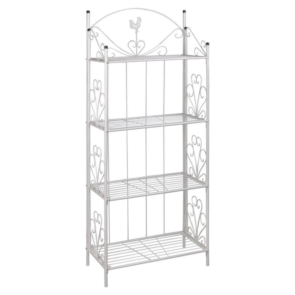 foto del prodotto scaffale in acciaio bianco a 4 livelli da interno o esterno per piante da fiore 2702002