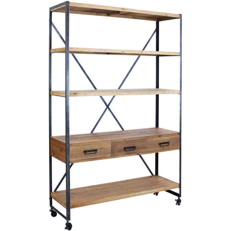 foto del prodotto scaffale in acciaio e legno a 4 ripiani linea classic