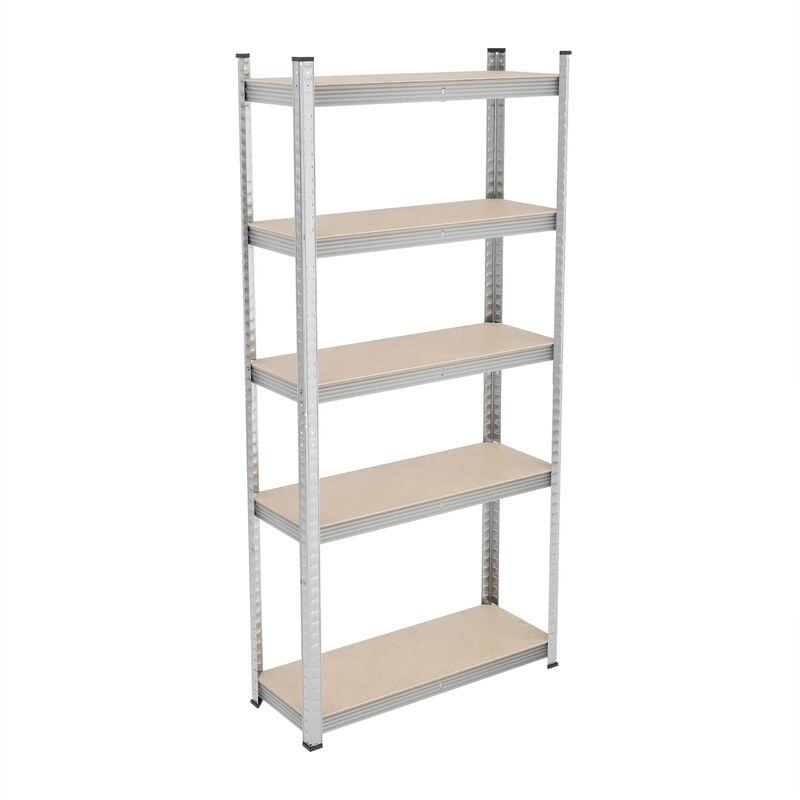 foto del prodotto scaffale in acciaio, hxlxp 168x80x30 cm, 5 ripiani ad alta portata, 250 kg, per garage e cantina, argentato relaxdays