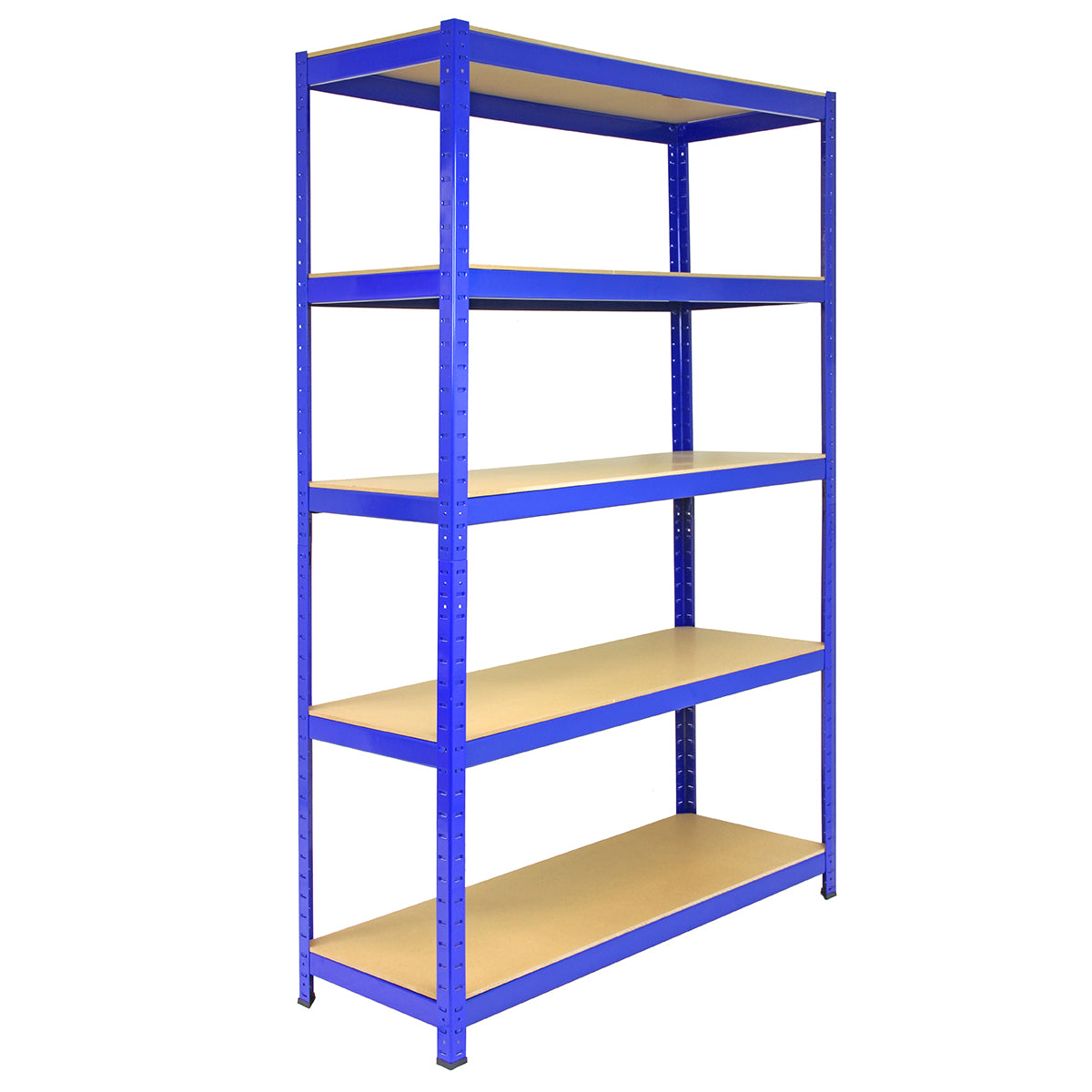 foto del prodotto scaffale in acciaio senza bulloni t rax blu largo 120cm per magazzino e garage