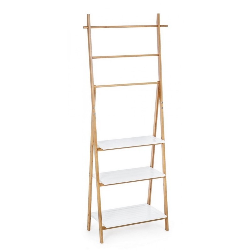 foto del prodotto scaffale in bamboo e legno audrey con scaletta