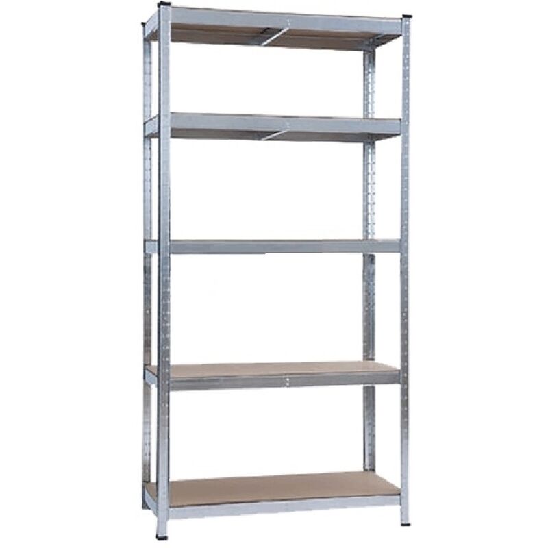 foto del prodotto scaffale in kit atlante kasart lamiera d acciaio zincato 5 ripiani legno mdf
