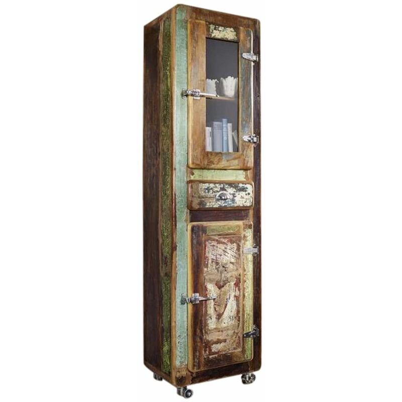 foto del prodotto scaffale in legno di legno riciclato 55x38x190 multicolore laccato freezy 11