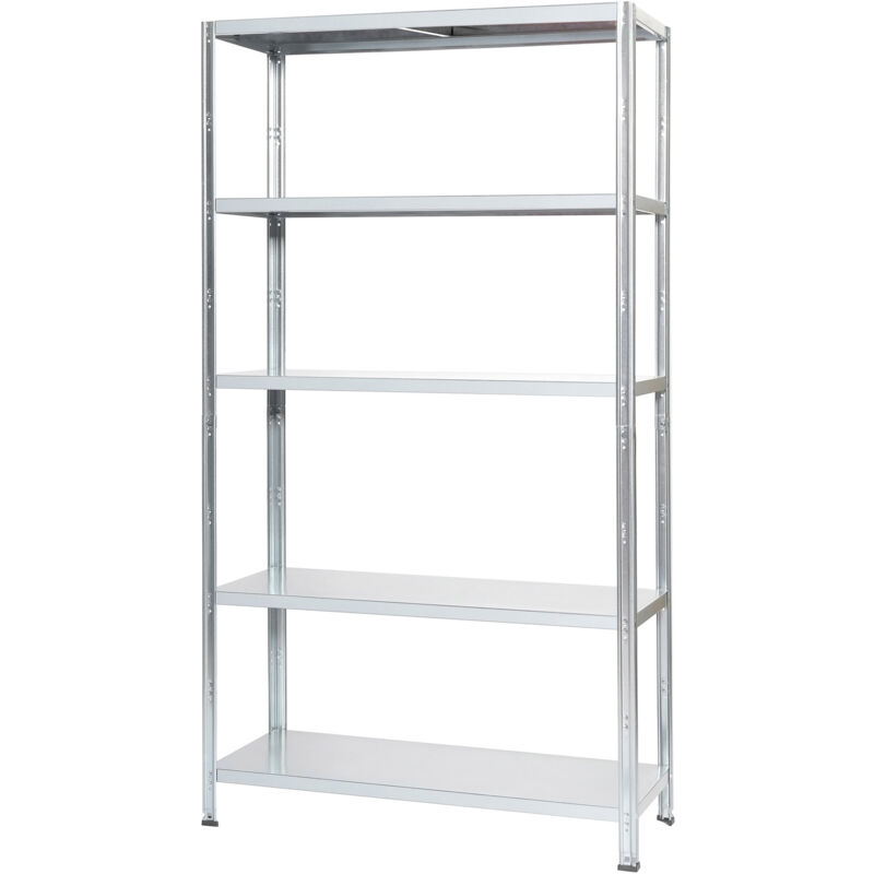 foto del prodotto scaffale in metallo 5 ripiani 100x40x187 cm grigio nuvolato