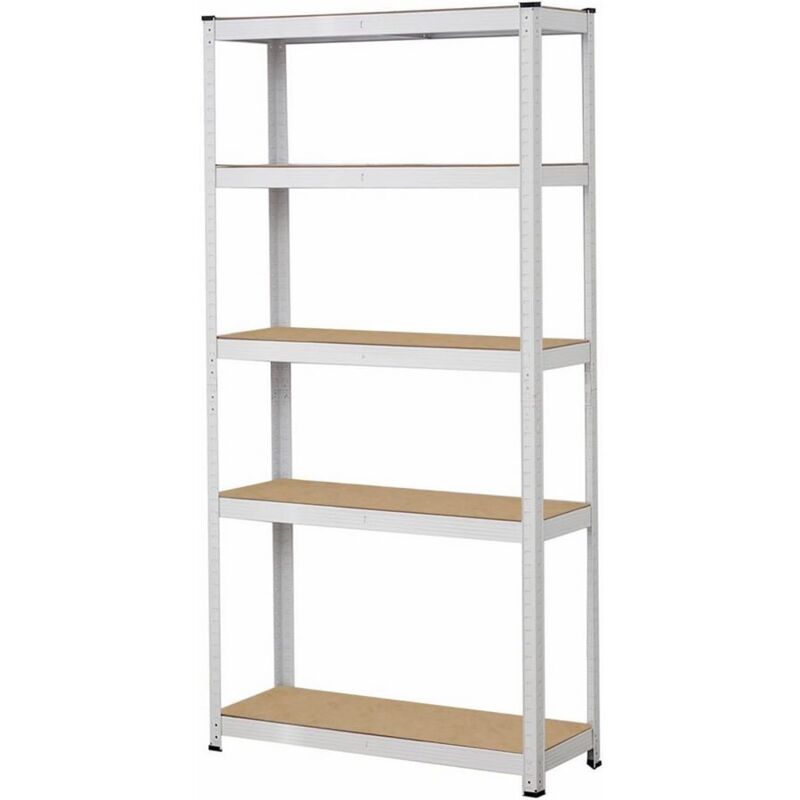 foto del prodotto scaffale in metallo bianco con 5 ripiani da 875kg