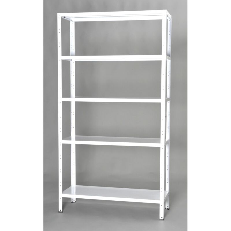 foto del prodotto scaffale in metallo bianco in kit con 5 ripiani, 100x40x186 cm grima
