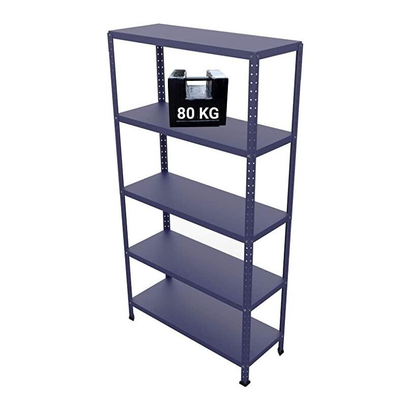 foto del prodotto scaffale in metallo blu ettore kit bulloni 100 x 40 x h 187 cm 5 ripiani